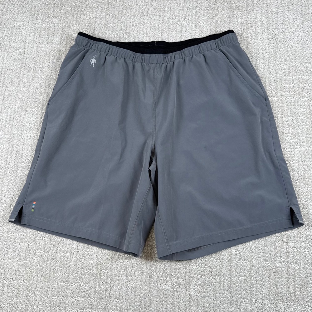Smartwool Mens Medium Gray 8" Wool Blend Lined Athletic Training Shorts